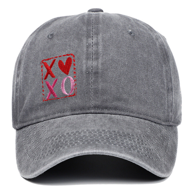 Wholesale Letter XOXO Embroidery Outdoor Washed  Personalized  Baseball Cap